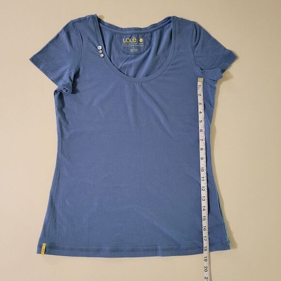 Lolë Women's Blue Scoop-neck Short Sleeve Spring Tee - Picture 5 of 12